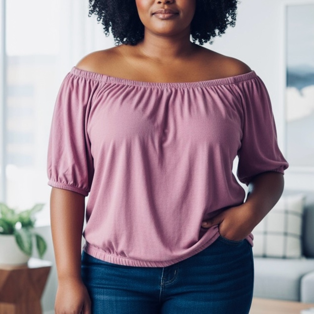 Old Navy Mauve Off-Shoulder Crop Top